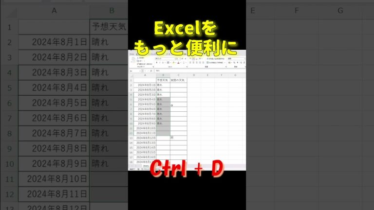 エクセルの効率を上げる「Ctrl + R」の活用法