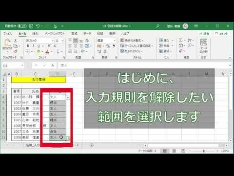 エクセルの入力規則を解除できない理由と解決法