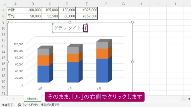 エクセルでグラフのタイトルを下に配置する方法