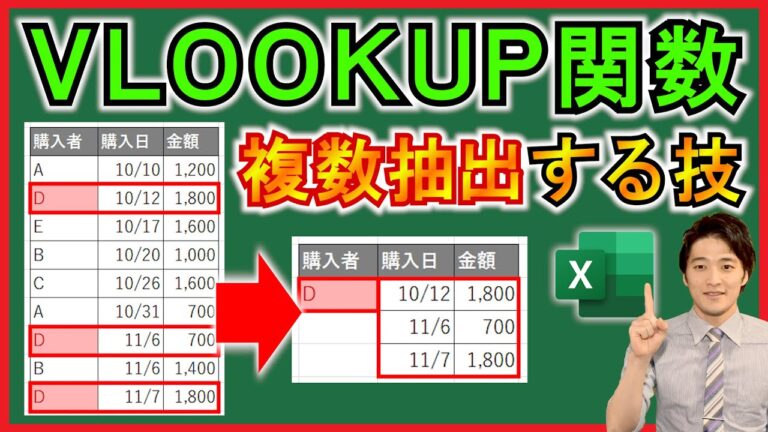 エクセルで値が一致したデータを抽出する方法